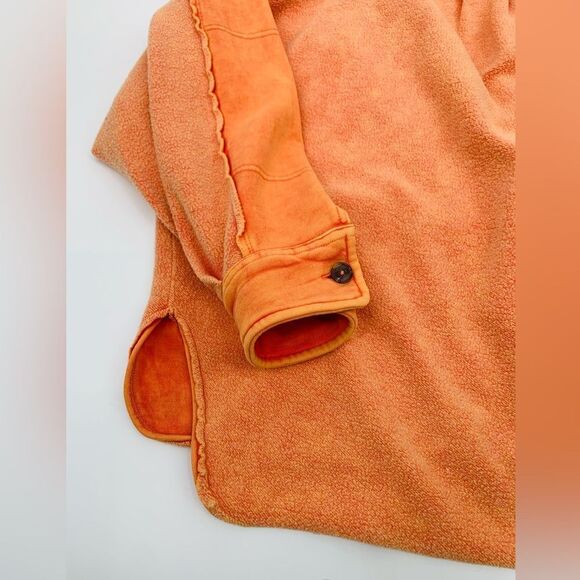 Free people | Jordan oversized distressed Orange Women's Jacket | size medium - Picture 9 of 9